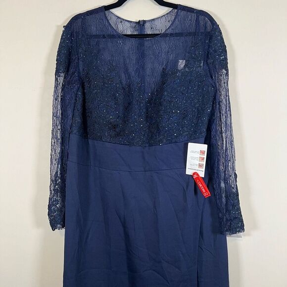 NWT Mac Duggal Midnight Sweatheart Lace Gown Size 18W - Picture 7 of 15